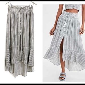 American Eagle Smocked Waist High-Low Skirt